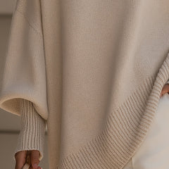 Oversized Draped Wide-Neck Sweater