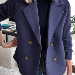 Elegant Knit-Sleeve Blazer