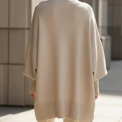 Oversized Draped Wide-Neck Sweater