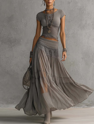 Milena | Grey Lace Set