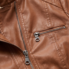 Callista hooded moto jacket, close-up of the material