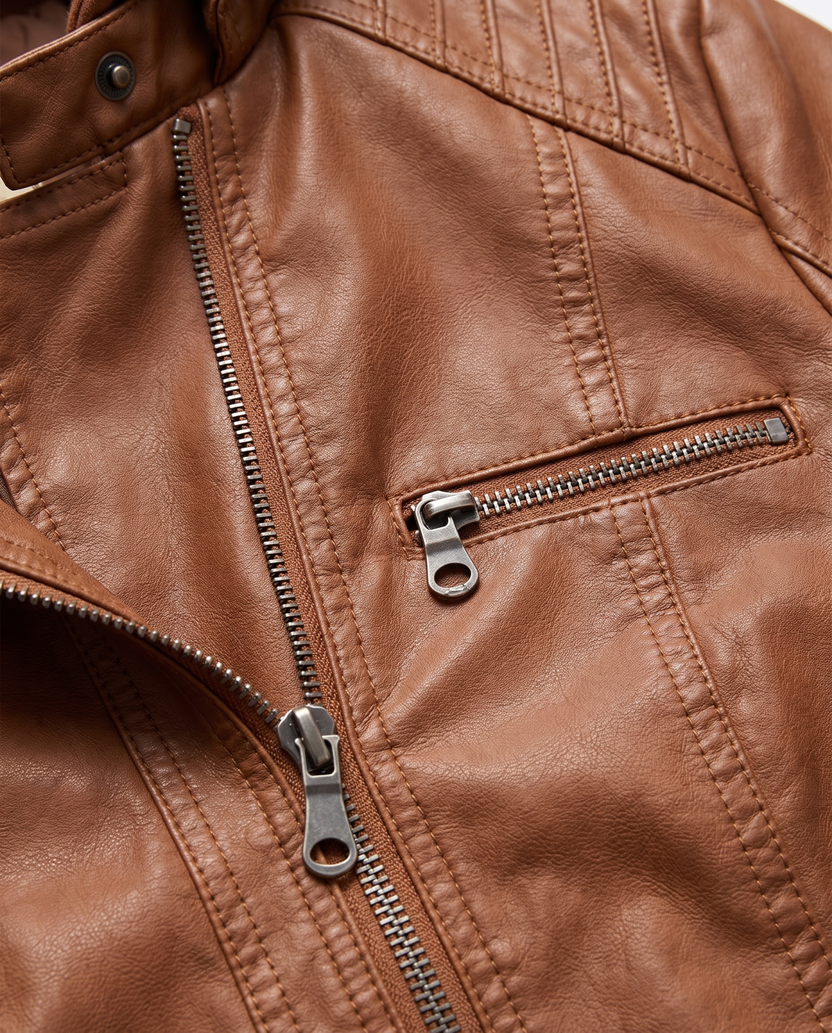 Callista hooded moto jacket, close-up of the material