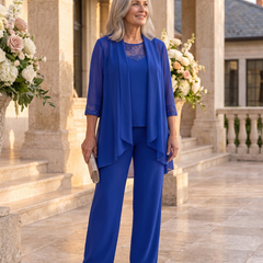 Evelyn three-piece evening set, worn