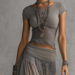 Milena | Grey Lace Set