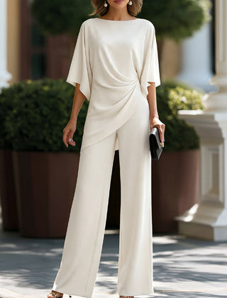 Cape-Sleeve Draped Waist Two-Piece