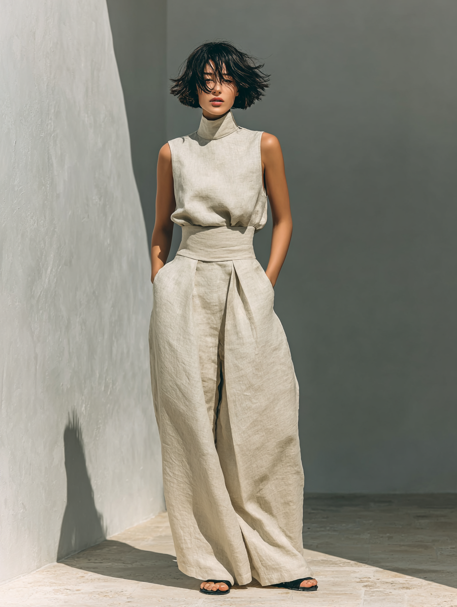Zinnia | Sleeveless Top & Wide-Leg Pant Set