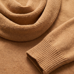 Barbara cowl neck sweater, close-up of the material