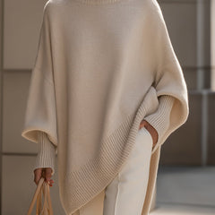 Oversized Draped Wide-Neck Sweater