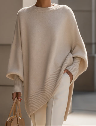 Oversized Draped Wide-Neck Sweater