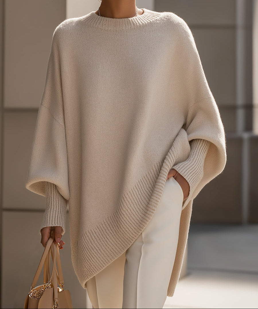 Oversized Draped Wide-Neck Sweater