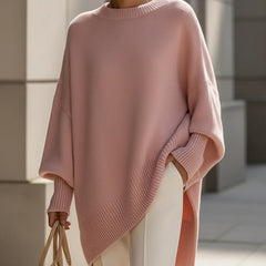 Oversized Draped Wide-Neck Sweater