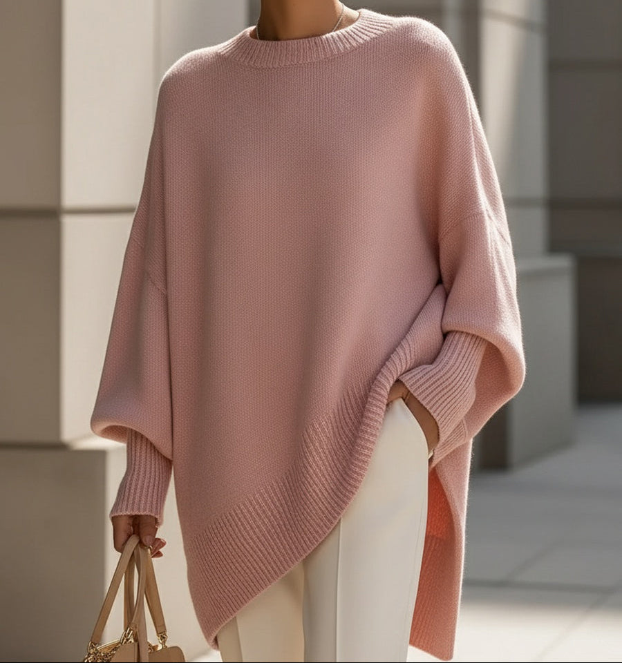 Oversized Draped Wide-Neck Sweater