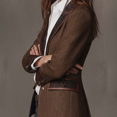 Herringbone Panel Blazer