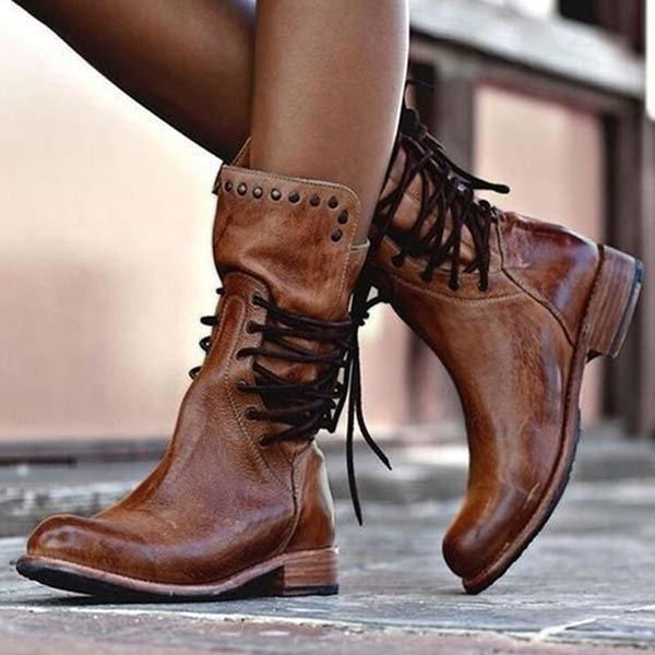 Vintage Lace-Up Boots