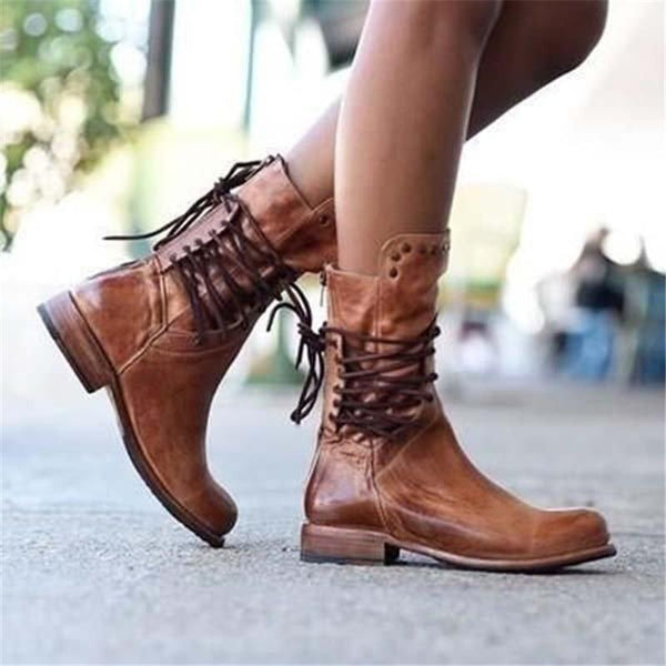 Vintage Lace-Up Boots