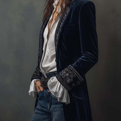 Embroidered Longline Jacket