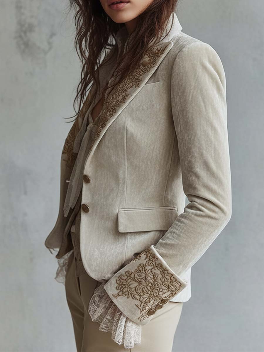 Embroidered Tailored Blazer