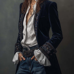 Embroidered Longline Jacket
