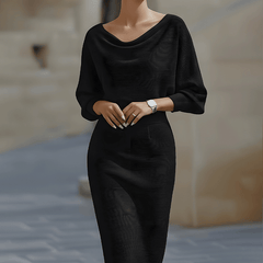 Draped Batwing-Sleeve Dress for Women