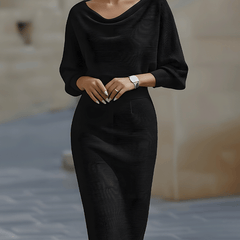 Draped Batwing-Sleeve Dress for Women