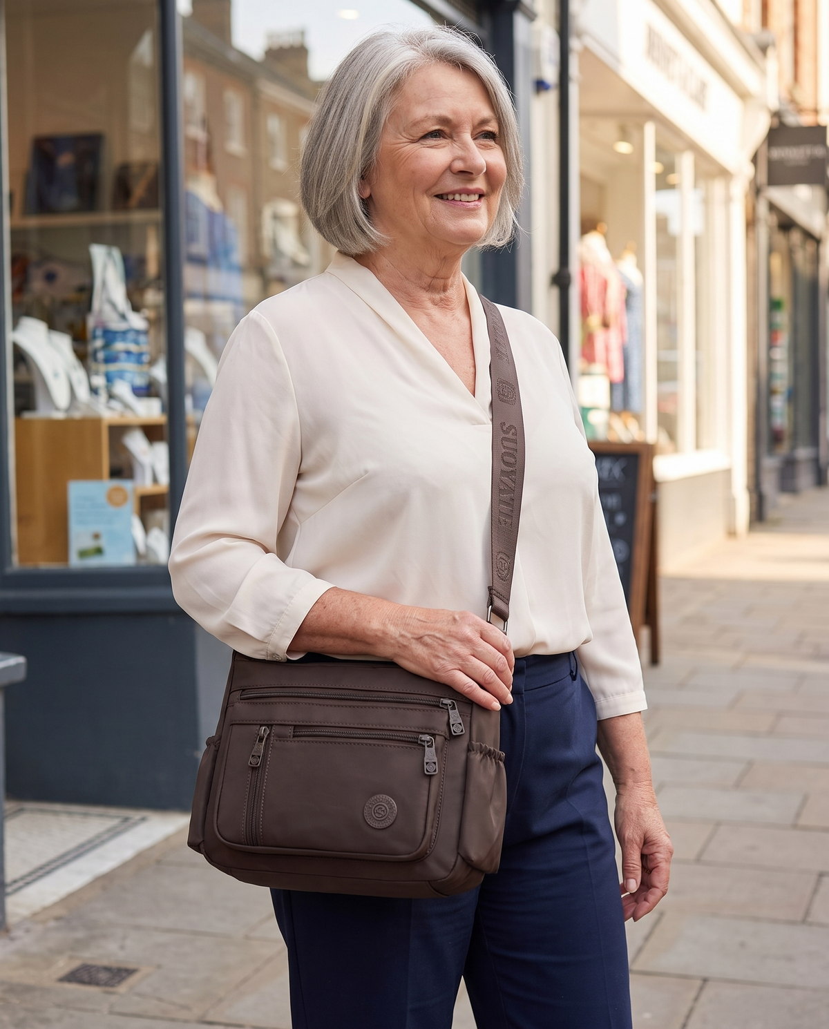 Iris everyday crossbody bag, worn