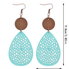 Vintage Style Hollow-Out PU Leather Drop Earrings