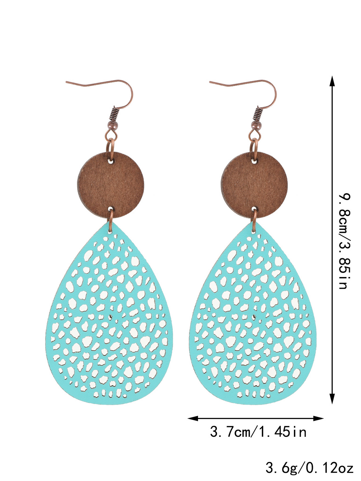 Vintage Style Hollow-Out PU Leather Drop Earrings