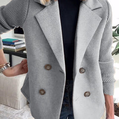 Elegant Knit-Sleeve Blazer