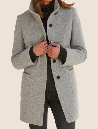 Button-Front Tailored Midi Coat