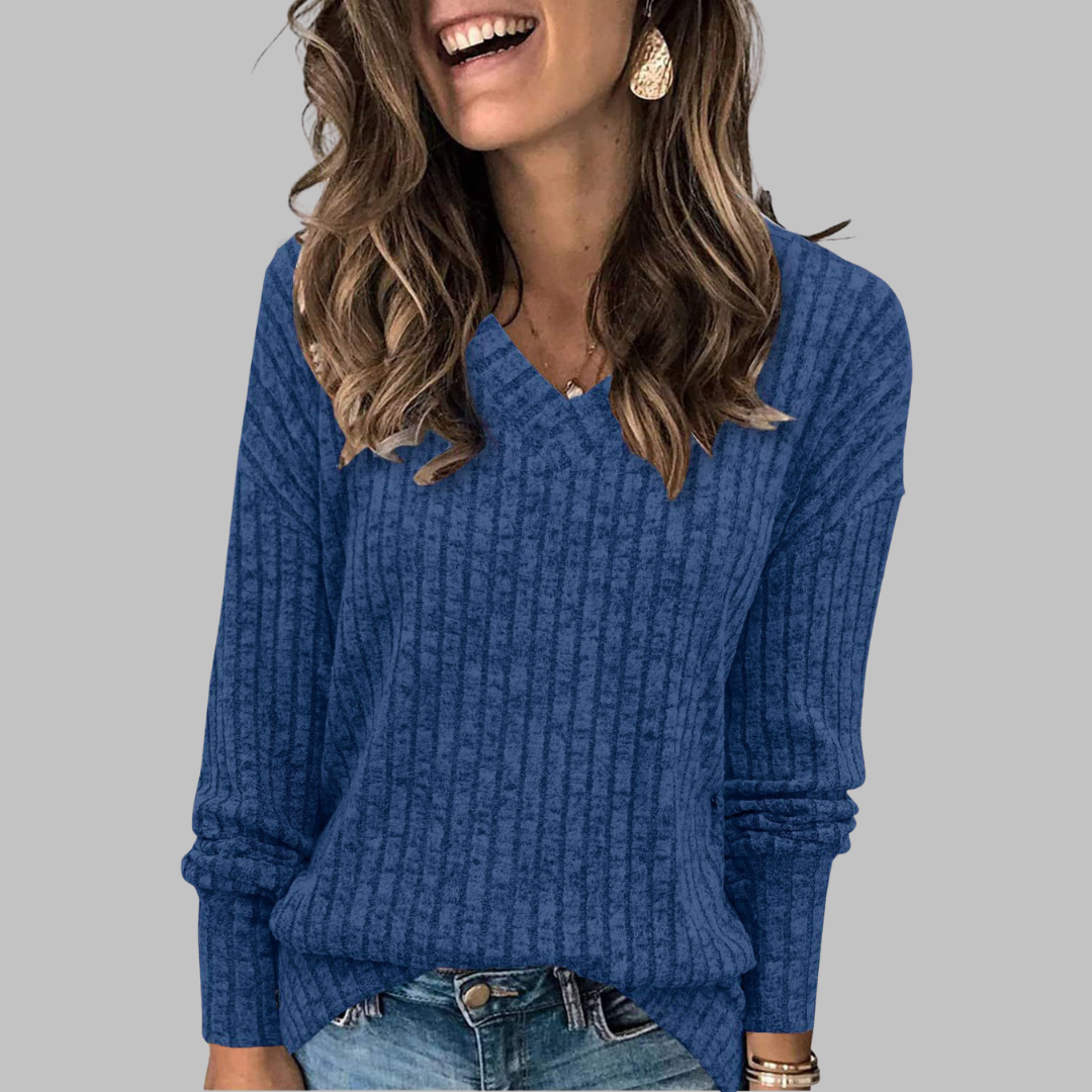 Comfy V-Neck Long Sleeve Top