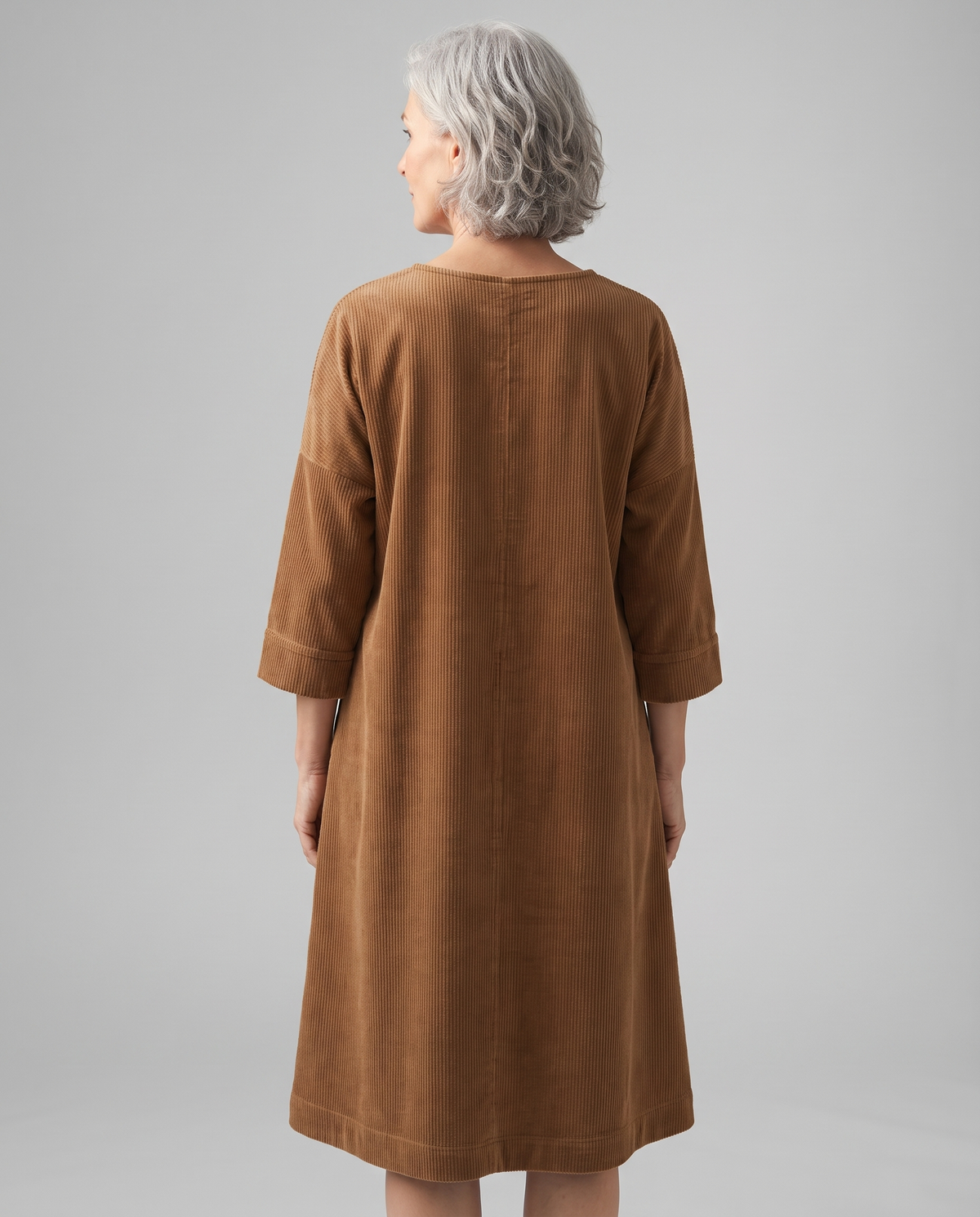 Amy corduroy midi dress, back view