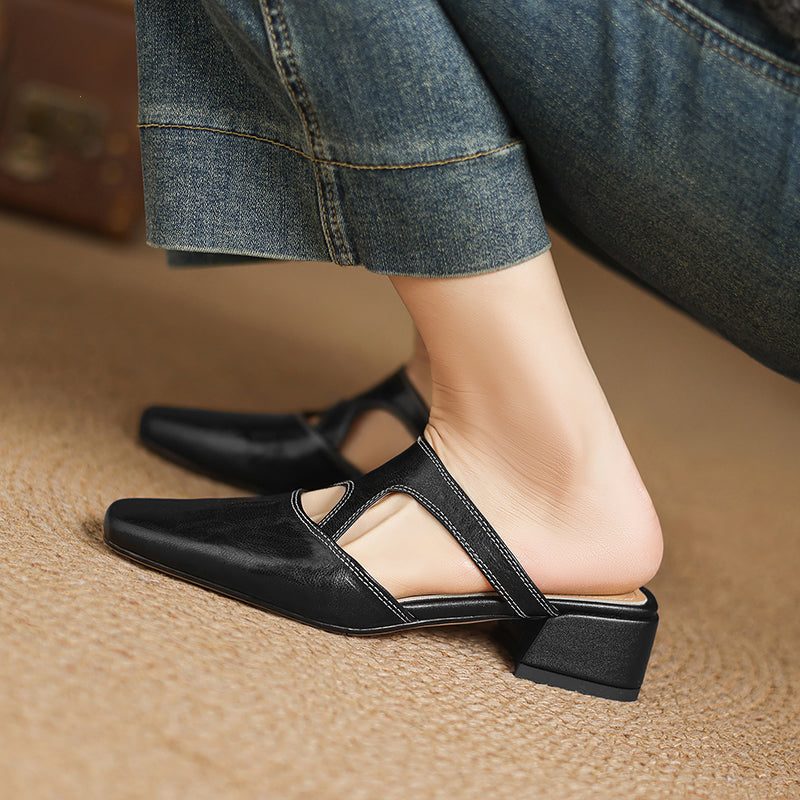 Genuine Leather Mules
