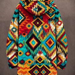 Vibrant Mosaic Hooded Jacket