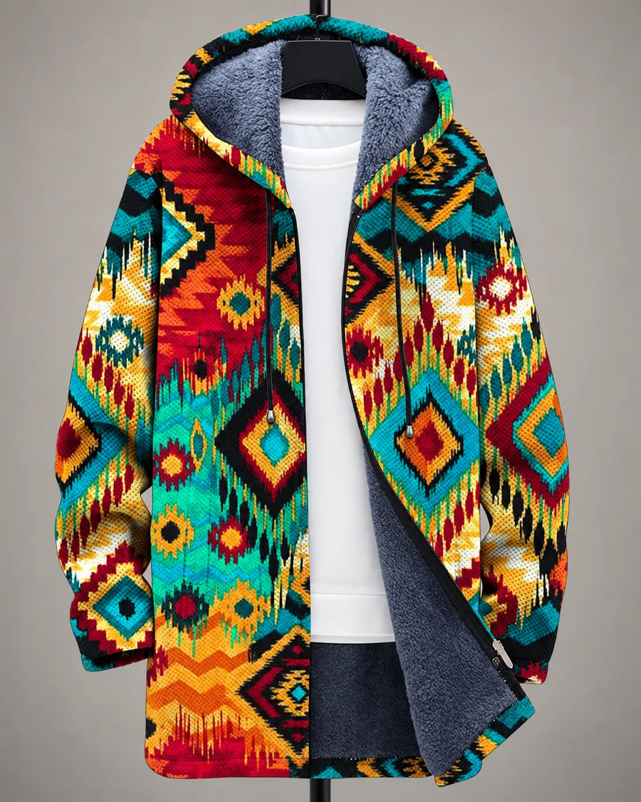 Vibrant Mosaic Hooded Jacket