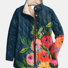 Vintage Floral Print Quilted Jacket