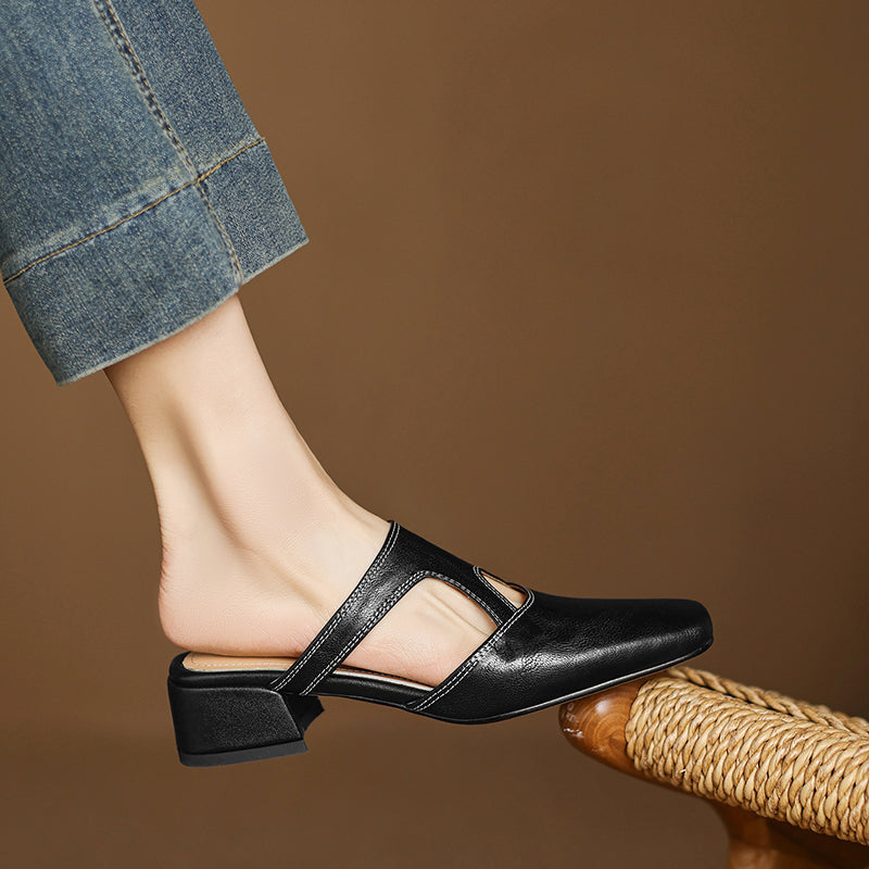 Genuine Leather Mules