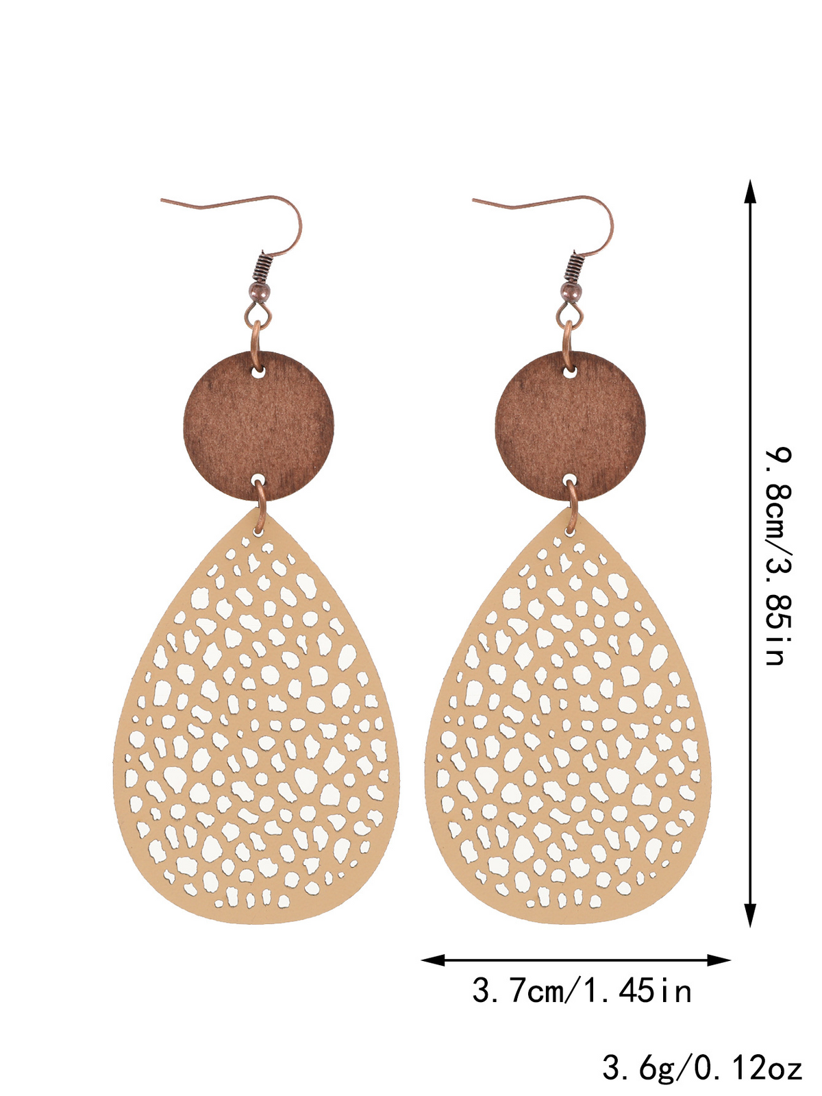 Vintage Style Hollow-Out PU Leather Drop Earrings