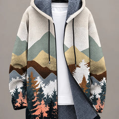 Modern Art-Print Hooded Jacket