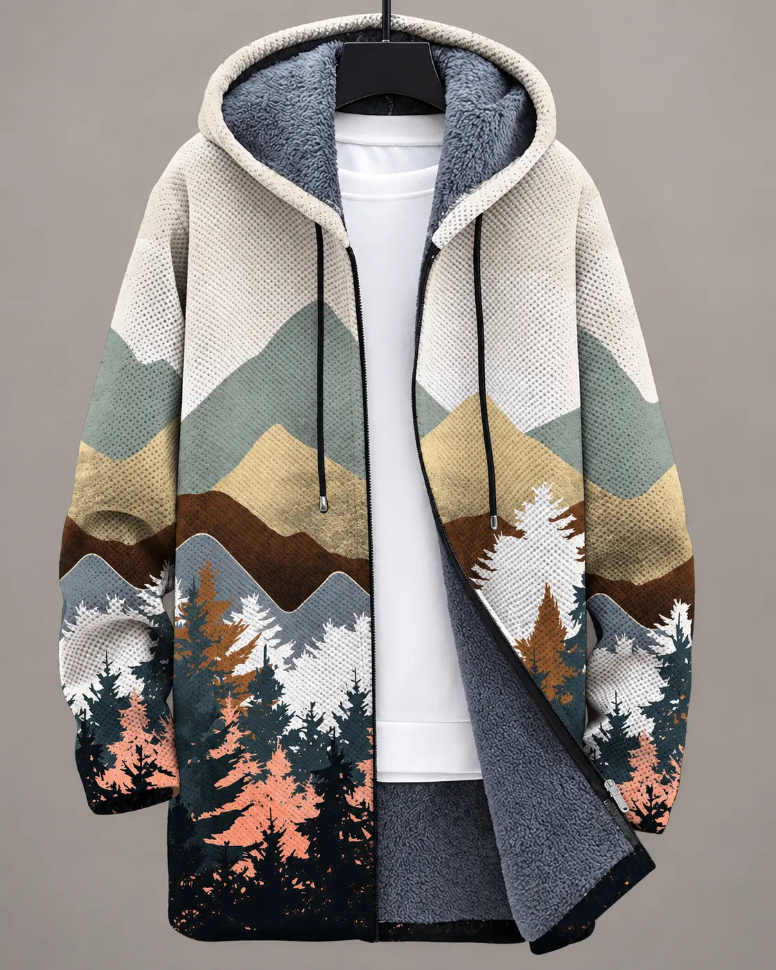 Modern Art-Print Hooded Jacket