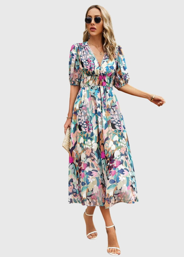 Flattering Floral Midi Dress