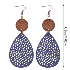 Vintage Style Hollow-Out PU Leather Drop Earrings