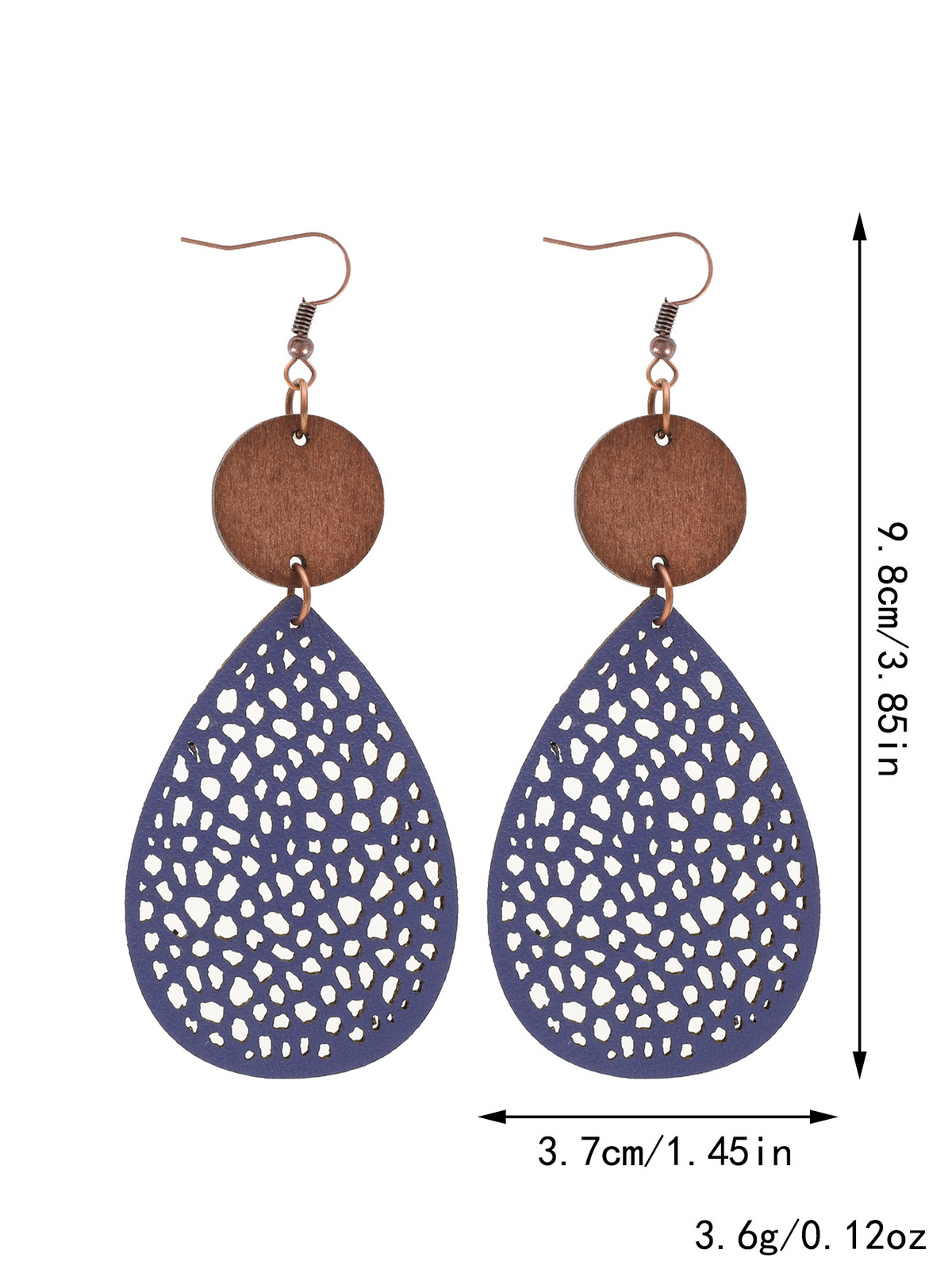 Vintage Style Hollow-Out PU Leather Drop Earrings
