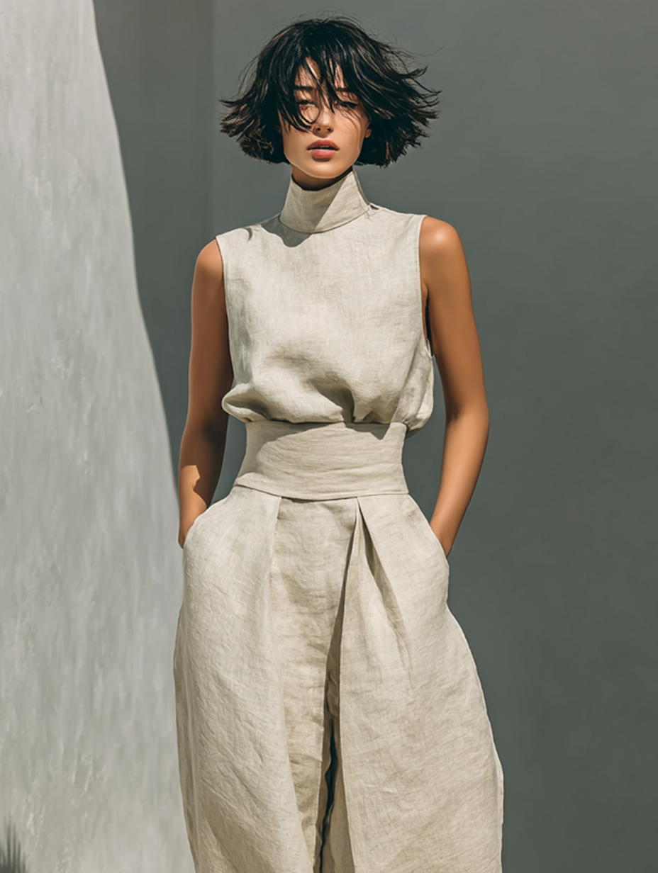 Zinnia | Sleeveless Top & Wide-Leg Pant Set