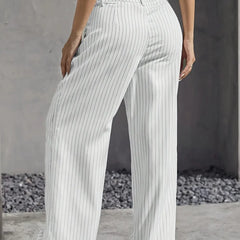 Laura | Elegant Striped High-Waist Pants
