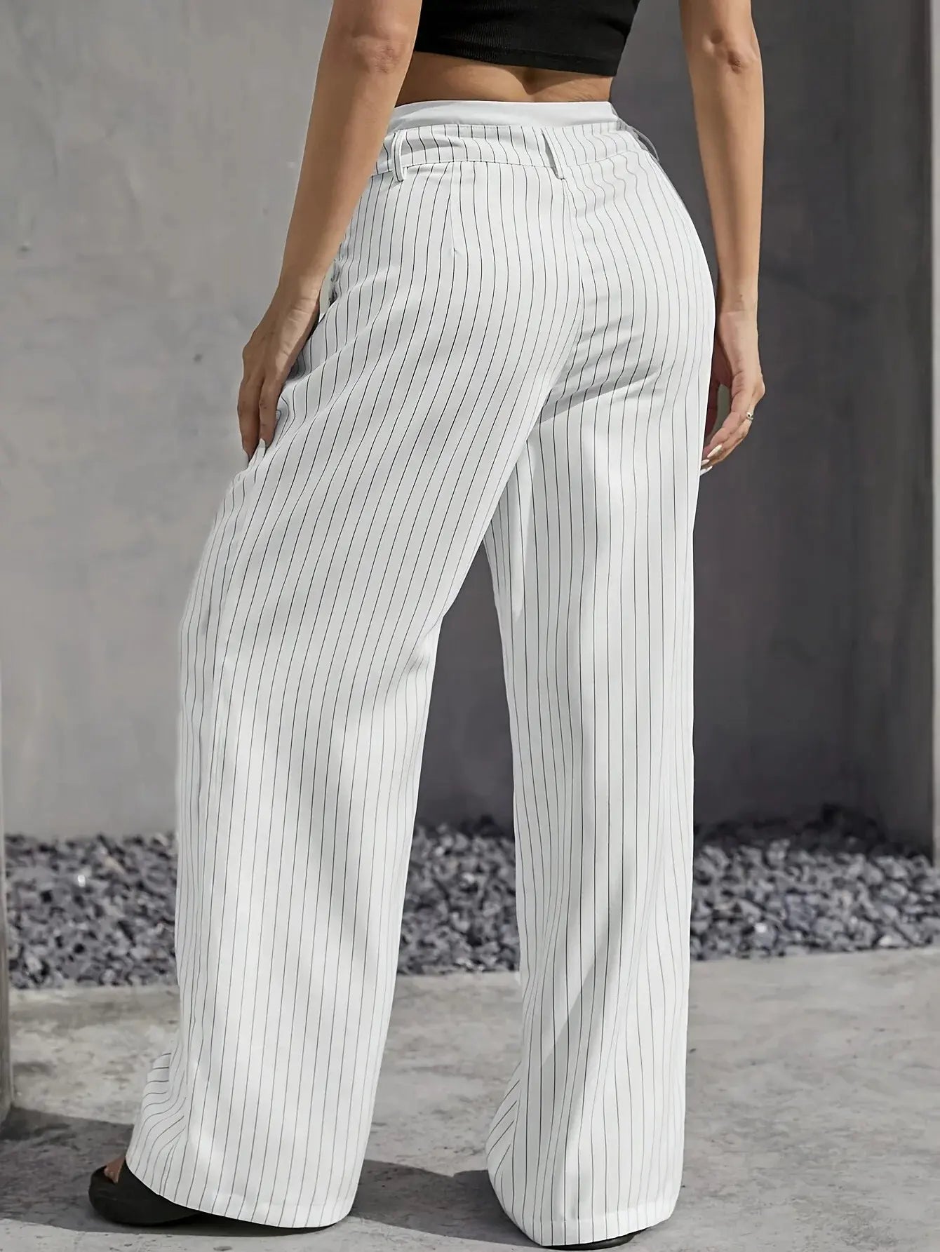 Laura | Elegant Striped High-Waist Pants