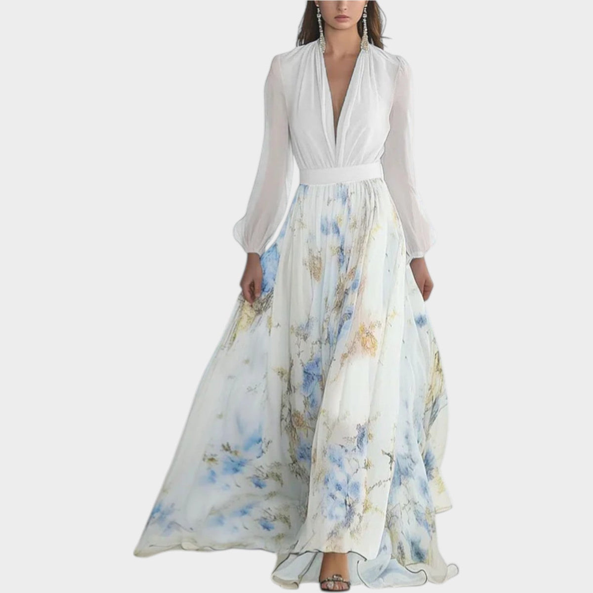 Dress in Floral Chiffon