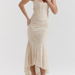 Lace Fishtail Midi Dress