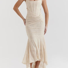 Lace Fishtail Midi Dress
