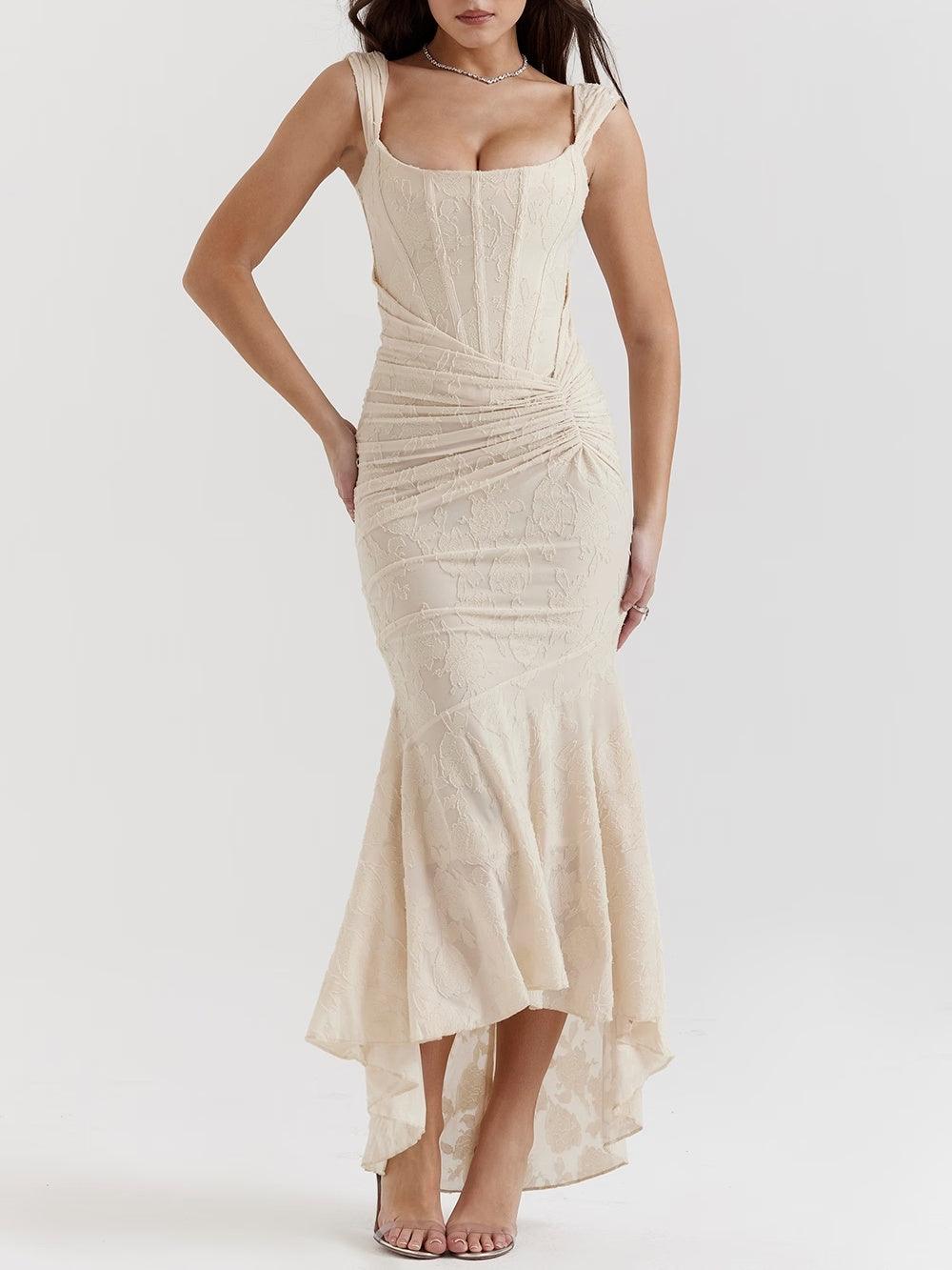 Lace Fishtail Midi Dress
