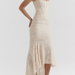 Lace Fishtail Midi Dress